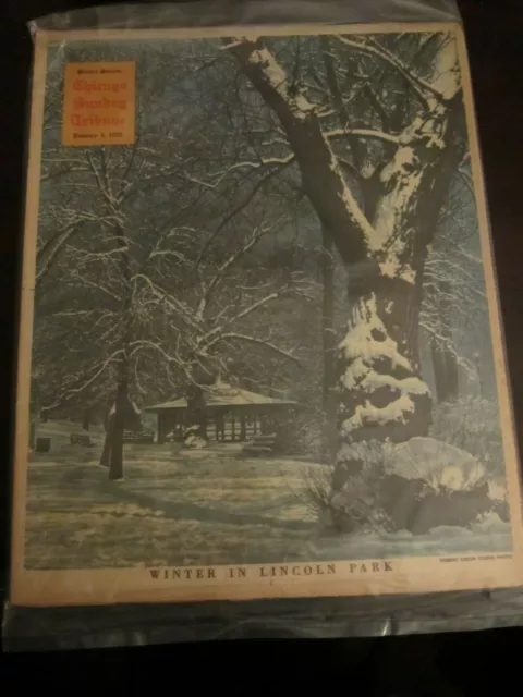 Chicago Sunday Tribune Pictures Magazine January 1953 Winter in Lincoln Park