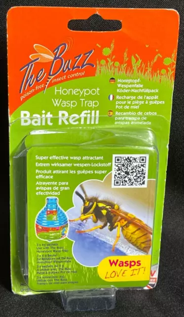 STV - The Buzz - Honeypot Wasp Trap Bait Refill - Pack Of 3 - NOS