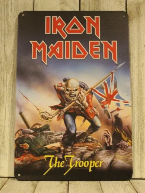 Iron Maiden Tin Metal Poster Sign Eddie Trooper Tour Vintage Retro Style