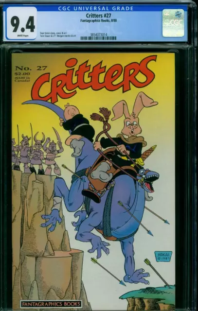 Critters #27 (CGC 9.4 White) 1988 Fantagraphics Stan Sakai, Only 1 graded higher