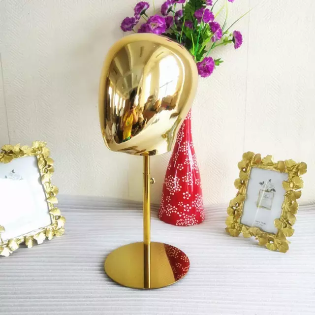 Einstellbare Perücke Styling Mannequin Modell Toupet Display Stand Rack Golden