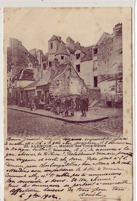 CPA 61 NORMANDY ORNE ALENCON La Maison des Trois-Sieurs 1902 Animated