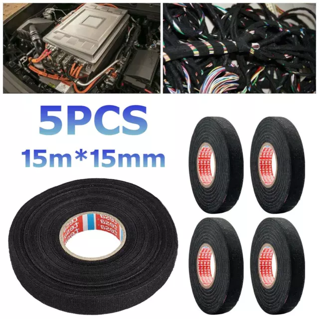 5 PACK WIRE Loom Harness Tape Wiring Cloth Tape Adhesive Fabric Tape ...