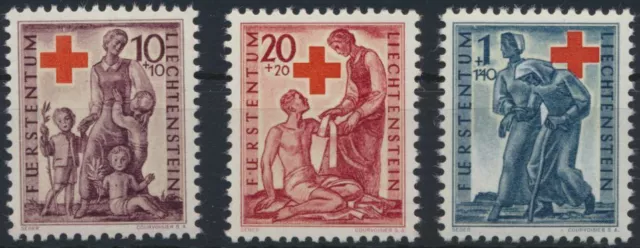 Liechtenstein 244-246 Red Cross 1945 impeccable mint cat value 17.00