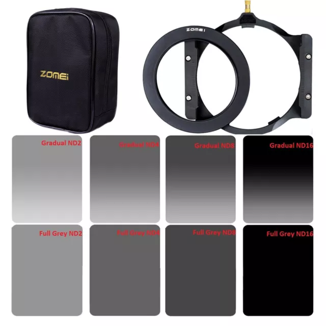 ZOMEI 150*100mm GND&ND2,ND4,ND8,ND16 Filter Kit+16 Slot Nylon Bag+Ring+Holder