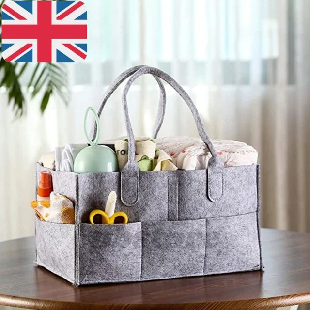 Baby Diaper Organiser Storage Bag Felt Caddy Nappy Changing Kids Carrier Bag UK