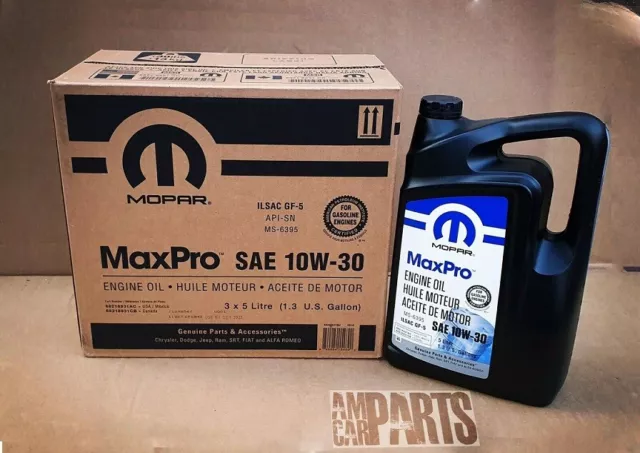 Mopar Maxpro 10W-30 L'Huile De Moteur 15 L 3x5L Chrysler Dodge Jeep RAM