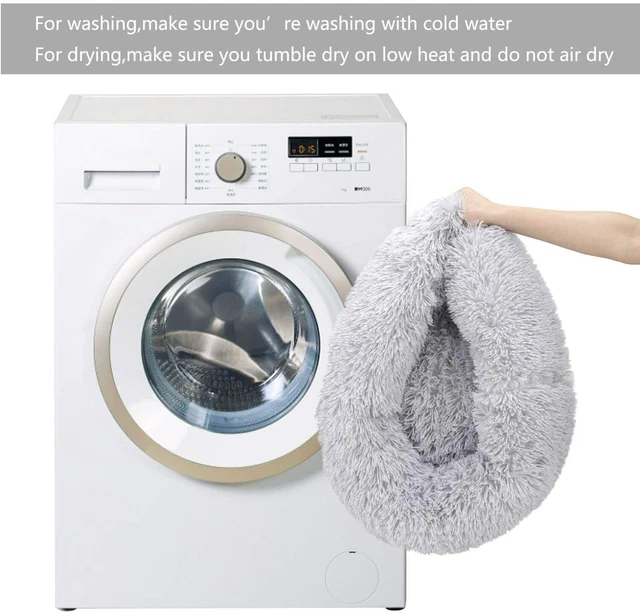 Pet Dog Cat Bed Fluffy Soft Warm Donut Plush Calming Bed Sleeping Kennel Nest 11