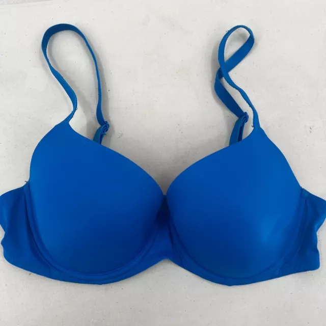 Pink by Victoria's Secret Wear Everywhere Bra Size 36C Blue Lightly Lined