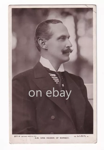 RPPC Postcard Royalty King Haakon of Norway - Rotary - posted