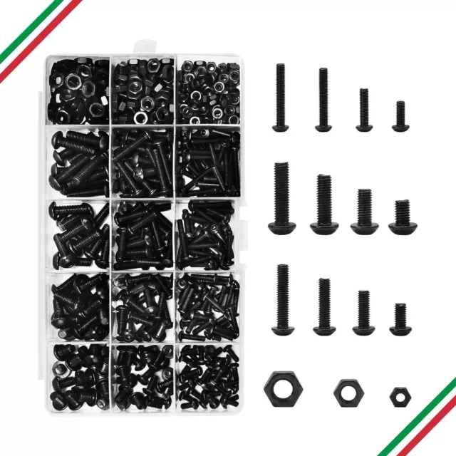 Kit da 500 Pezzi Viti Assortimento Set - Testa Esagono - Vite Bulloni e Dadi