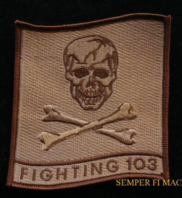 Vfa-103 Jolly Rogers F-18 Desert Tan Patch Uss Skull Pilot Us Navy Pin Up