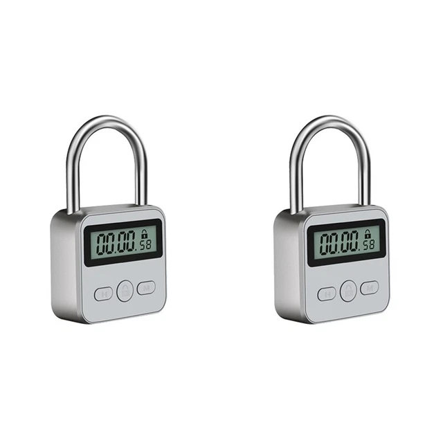 2x blocco timer metallo display LCD multifunzione tempo elettronico 99 ore max C7X2
