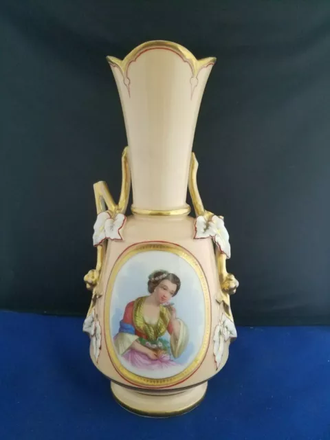 Urn Vase Ceramic Porcelain Two Handled #283 Vintage