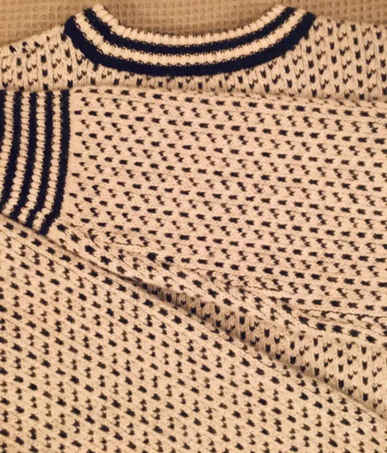 NORWEGIAN ISLAND JUMPER by Norlender (Off White + Charcoal) 100% Wool ...