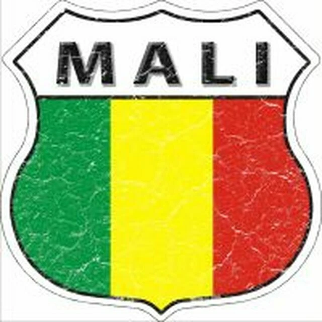 Mali Flag Highway Shield Metal Magnet