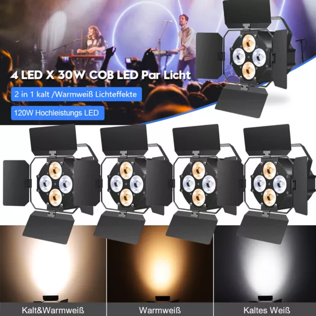 4X 120W COB LED 2in1 Par DMX Audience Blinder Bühnenlicht Studio Theaterstrahler