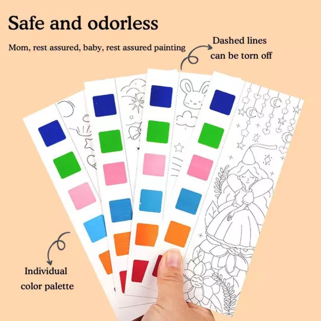 Kids Pocket Watercolor Painting Book DIY Coloring Book Gift for Girls Boys