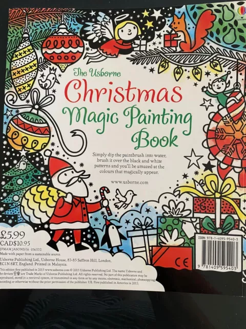 The Usborne Christmas Magic Painting Book - Paint with Water - Book NEW 2