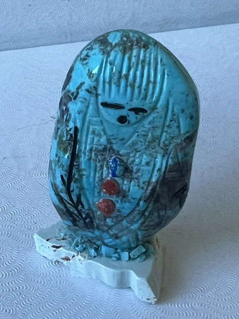 Zuni Double Corn Maiden Turquoise Fetish by SANDRA Quandelacey F5963