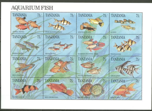 Meerestiere, Fische - Tansania - 1 KB ** MNH 1991