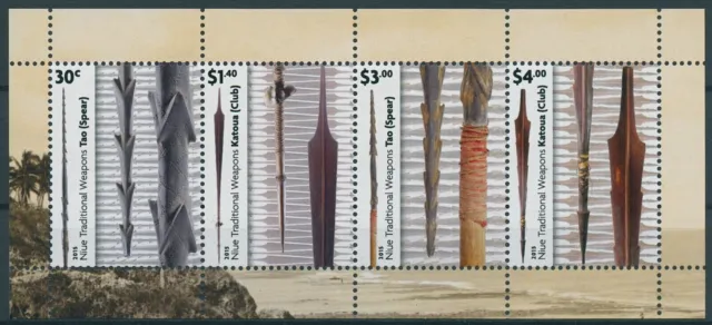 Niue 2015 - Traditional Weapons, Tao Spears & Katoua Clubs Miniature Sheet - MNH