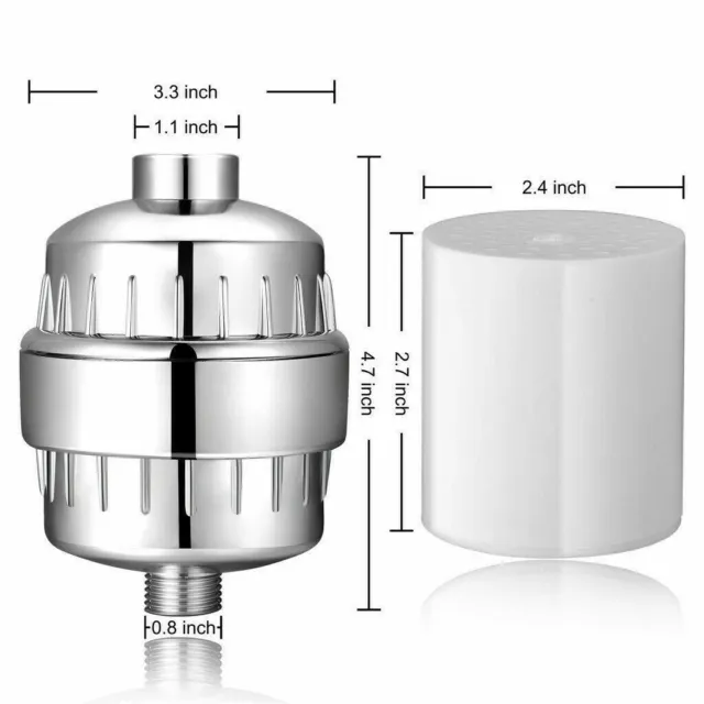 15-Stage Shower Filter w/Cartridge,Universal Shower Head Filter for Hard Water