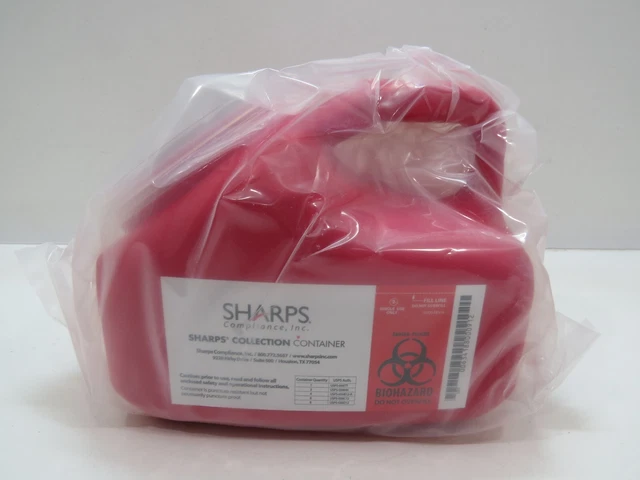 NIB 1 Gallon Sharps Bio Hazard Recovery Container No Return Mail (I1C99C)