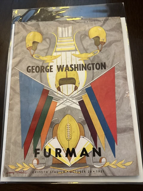 1951 Vintage College Football Program University George Washington vs Furman