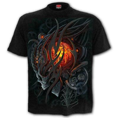Spiral Direct STEAMPUNK SKULL Mens Goth/Reaper/Biker/Rock, T-Shirt/Top/Clothing