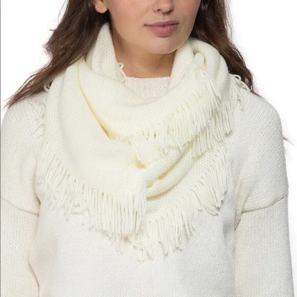 INC International Concepts Womens One Size Solid Raschel Loop Scarf Ivory 1168