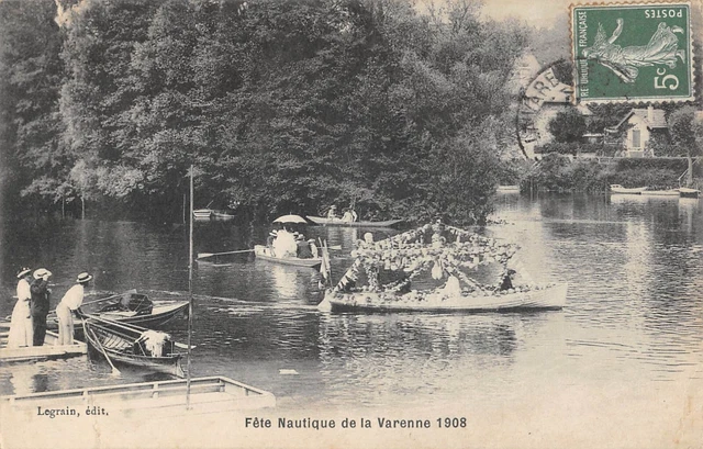 Cpa 94 Fete Nautique De La Varenne 1908