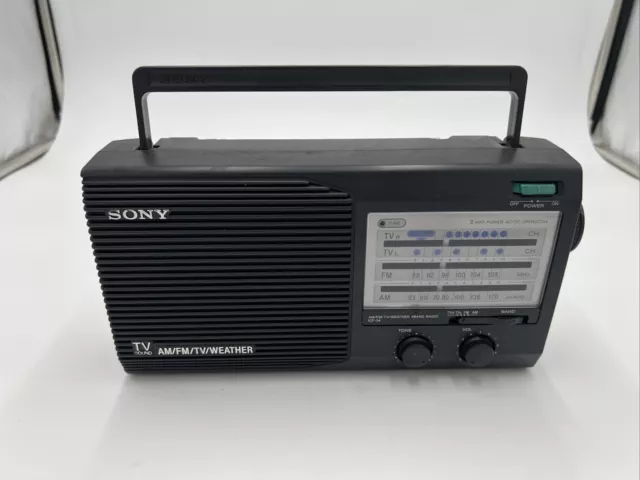 Sony Portable Radio - FM AM TV Sound Weather  ICF-34 - Vintage -Tested and Works