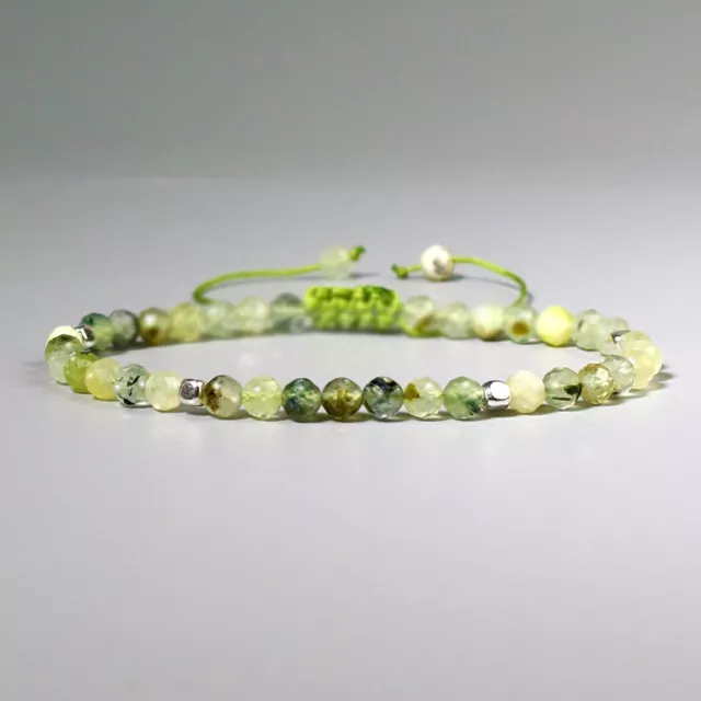 Green Prehnite Crystal Mini Beads Healing Minimalist Dainty Women Bracelet Gifts