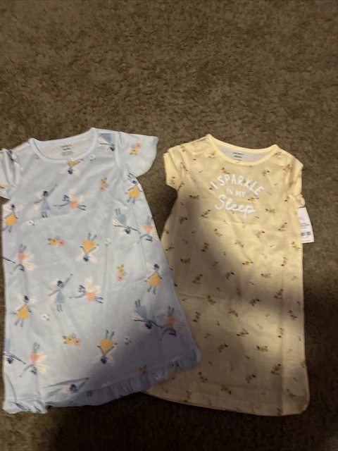 NEW NWT Carters girls size 4t Pretty 2 pack Floral Fairy print nightgowns