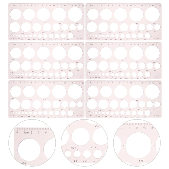 EsportsMJJ Circle Raggio Cerchio Modello Kt Morbido Plastica Righello Disegno