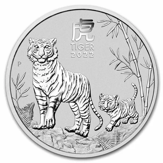 Silbermünze 2 oz Lunar  Jahr des Tigers  Australien 2022 Silber 9999  * St *