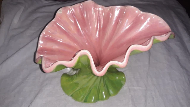 Vintage Wave Jakobsmuschel Art Deco Keramik Keramik Stück Vase Pflanzgefäß oder dekorativ