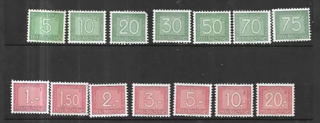 LUXEMBOURG   timbres taxe    LOT ** MNH série complète