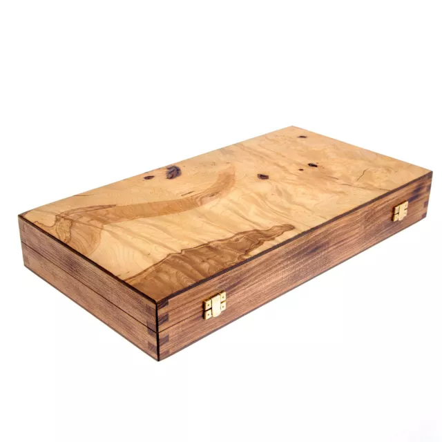 Olive Wood Backgammon Handmade Game Set - Large Size, without Slots