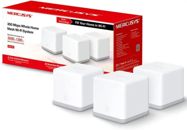 Mercusys Halo S33-Pack 300 Mbps ganzes Heimnetz Wi-Fi-System Wi-Fi für nahtlos