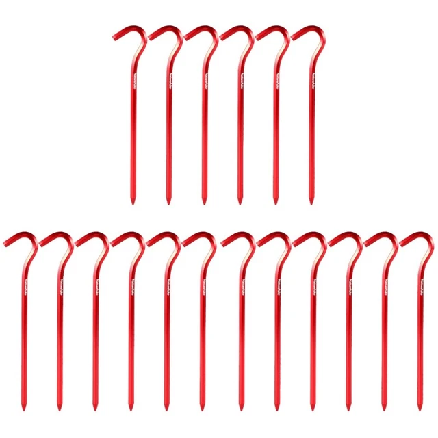 Piquets De Tente En Plastique Lot De 10, Rouge, 30 Cm