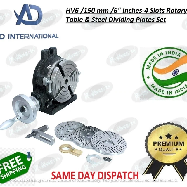 HV6 /150 mm /6" Inches-4 Slots Rotary Table & Steel Dividing Plates Set HV6 /150 mm /6" Inches-4 Slots Rotary Table & Steel Dividing Plates Set
