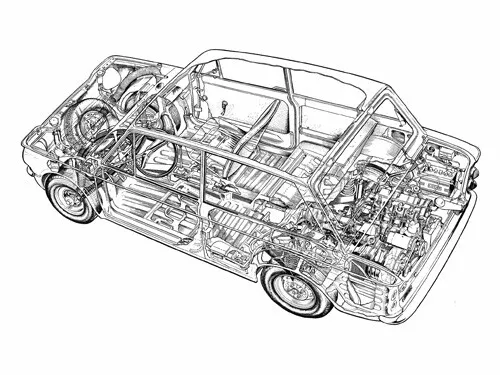 A3 Hillman Imp Cutaway Drawing Wall Poster Art Picture Print