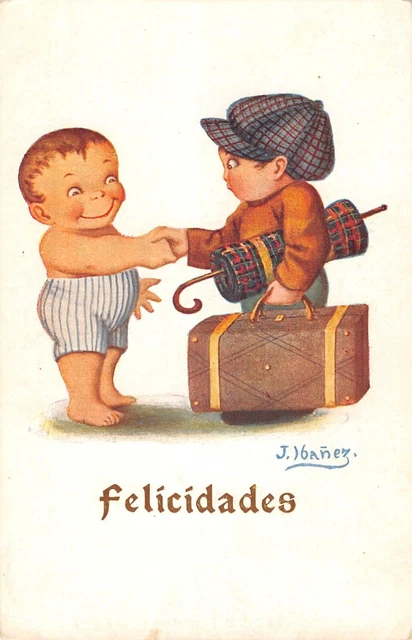 Cpa Illustrateur Signe Ibanez Enfants