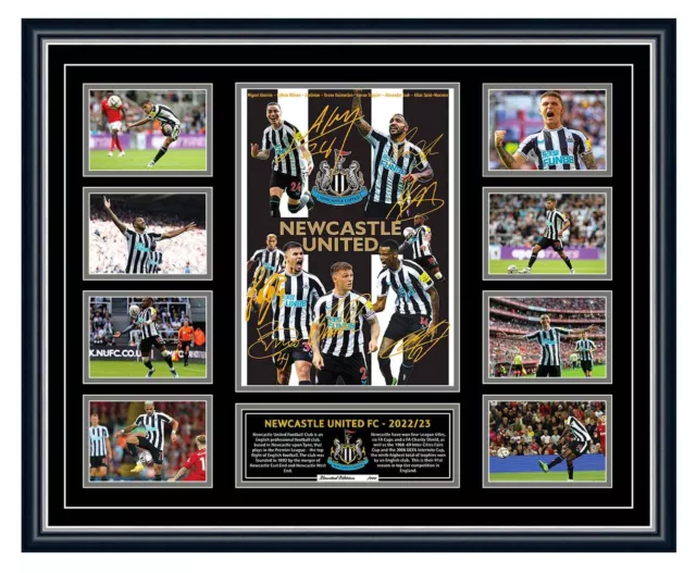 Newcastle United Fc 2022/23 Tripper Almiron Signed Framed Ltd Ed Memorabilia