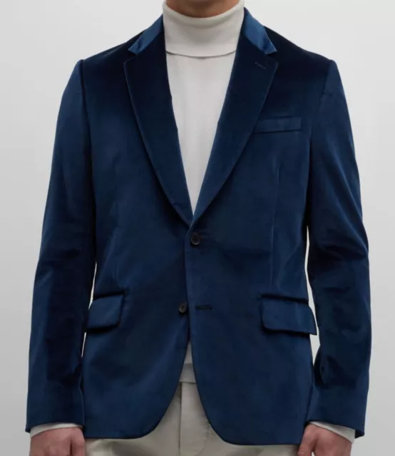 $950 Paul Smith Men's Blue Velvet Tuxedo Sport Coat Suit Jacket Size 36R