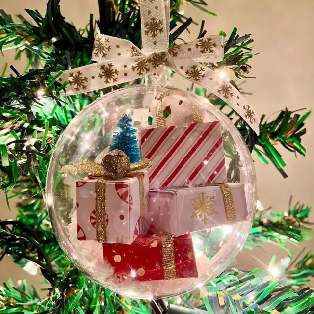 2X(Boule D'Ornement de NoëL DéCorations D'Arbre de NoëL Boule Transparente 2028