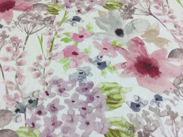 Fryetts Felicity Pink Floral Cotton Fabric for Curtain/ Blinds/Upholstery/Craft