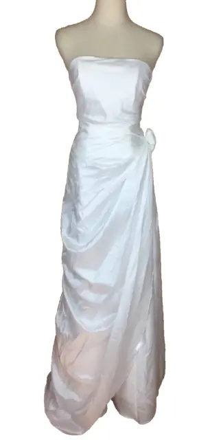 Gorgeous White Sleeveless Strapless 2 Way Fit & Flare Wedding Dress Sz 8 As New